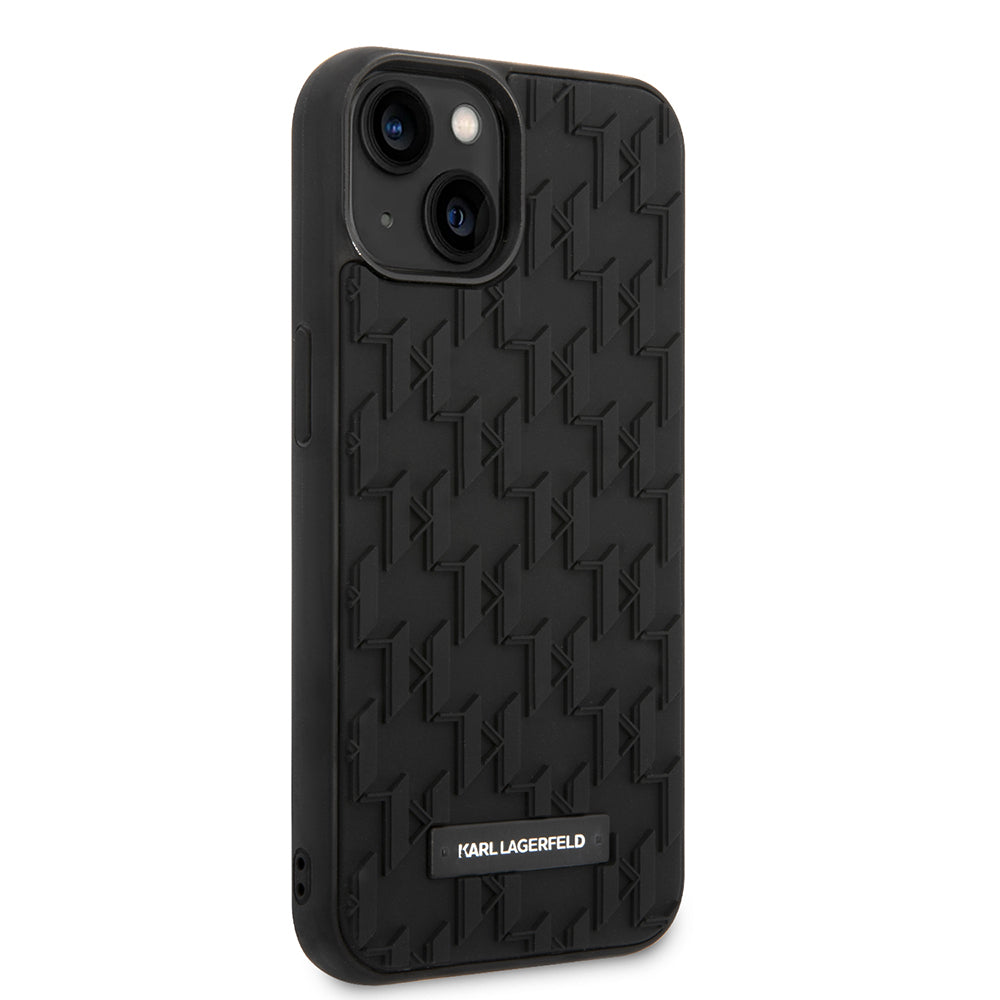 Capa para Apple iPhone 14 Plus, Karl Lagerfeld, Monograma 3D, Preta.