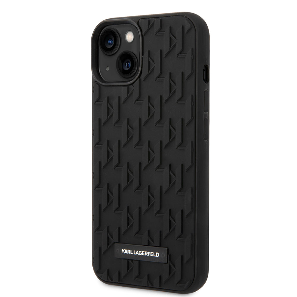 Capa para Apple iPhone 14 Plus, Karl Lagerfeld, Monograma 3D, Preta.
