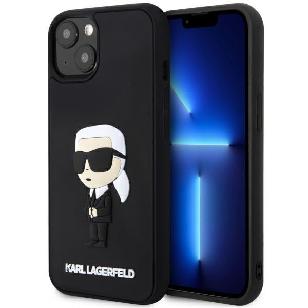 Capa para Apple iPhone 14 Plus, Karl Lagerfeld, 3D Rubber Ikonik Karl, Preta