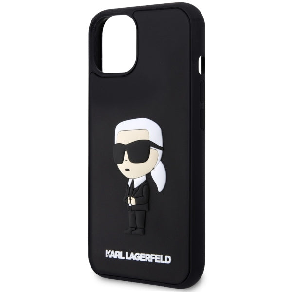 Capa para Apple iPhone 14 Plus, Karl Lagerfeld, 3D Rubber Ikonik Karl, Preta