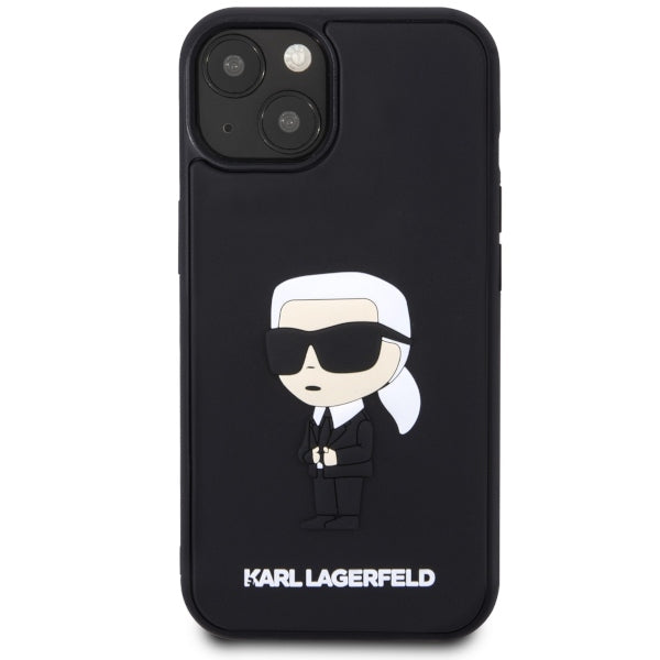 Capa para Apple iPhone 14 Plus, Karl Lagerfeld, 3D Rubber Ikonik Karl, Preta