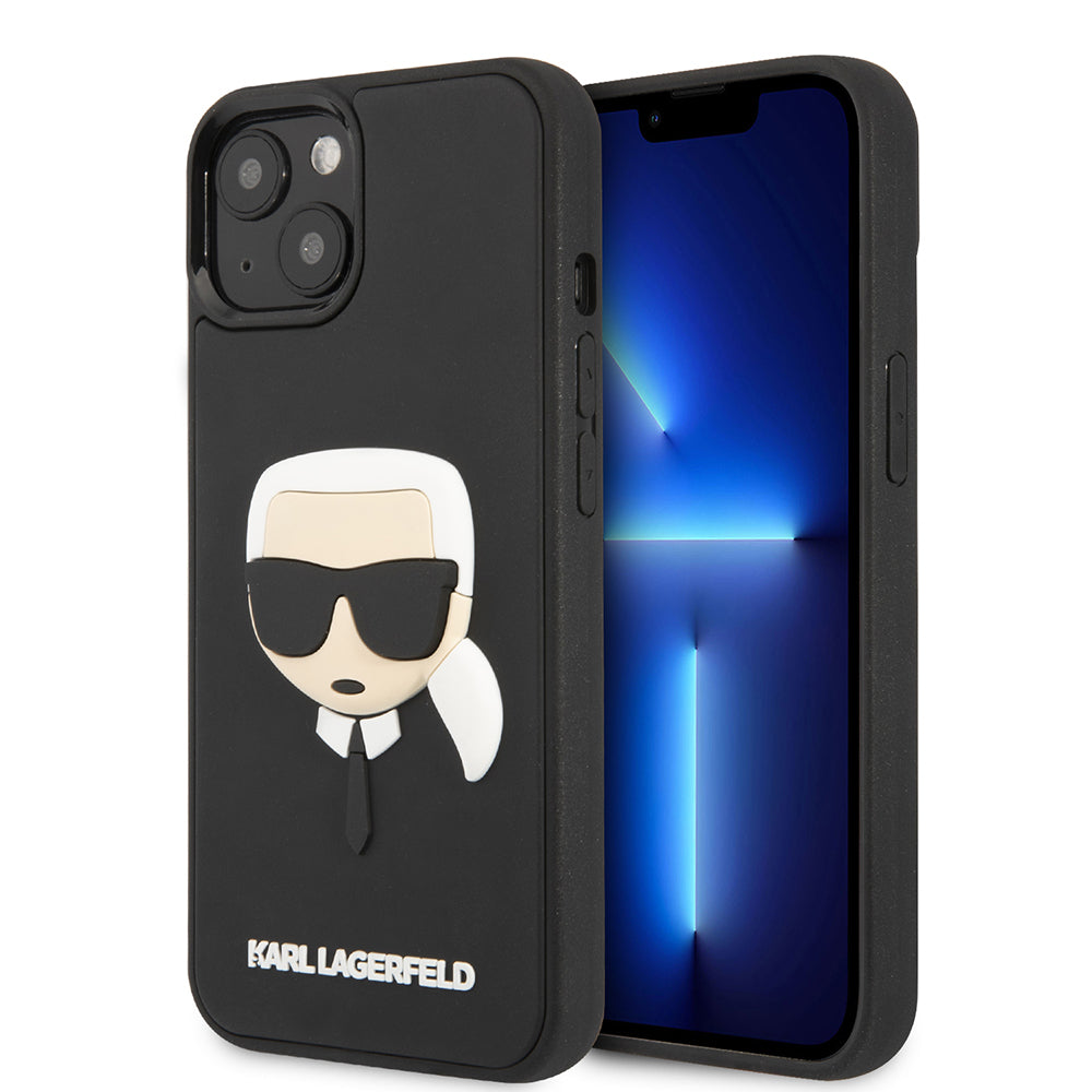 Capa para Apple iPhone 14 Plus, Karl Lagerfeld, 3D Rubber Karl's Head, Preta.