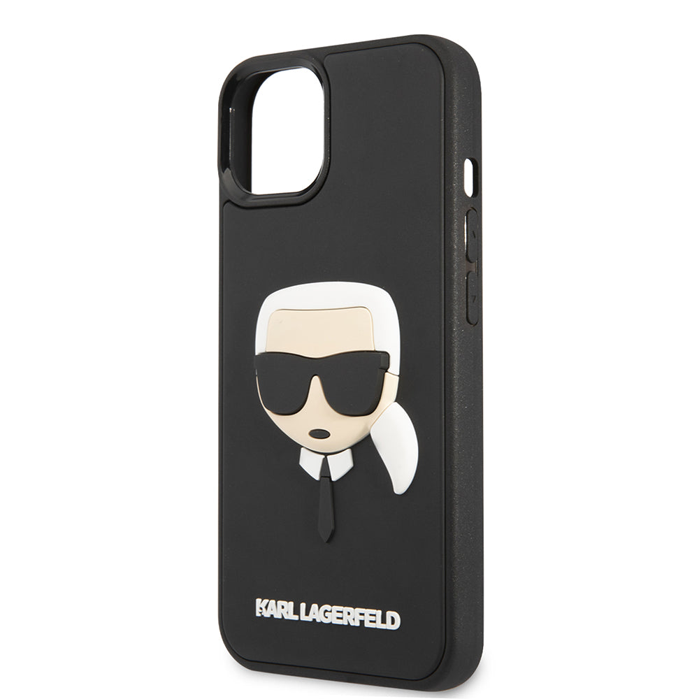 Capa para Apple iPhone 14 Plus, Karl Lagerfeld, 3D Rubber Karl's Head, Preta.
