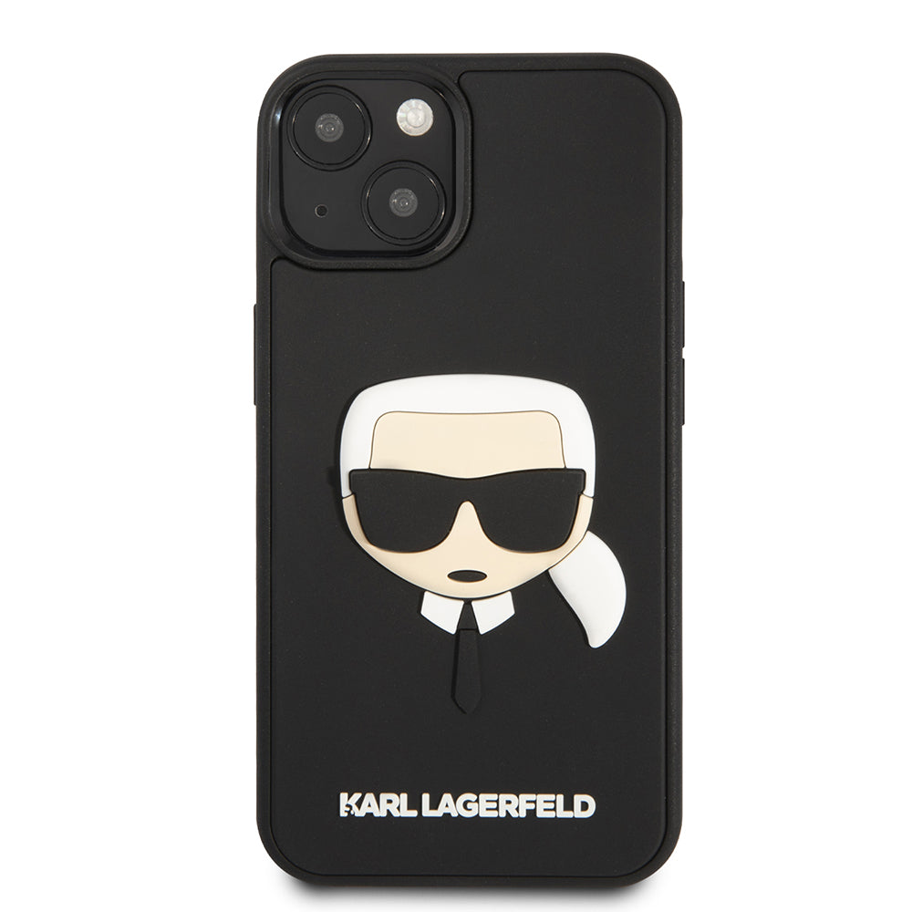 Capa para Apple iPhone 14 Plus, Karl Lagerfeld, 3D Rubber Karl's Head, Preta.