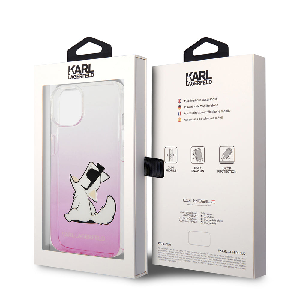 Capa para Apple iPhone 14 Plus, Karl Lagerfeld, Choupette Fun, Rosa