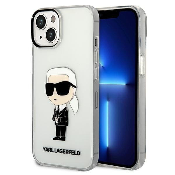 Capa para Apple iPhone 14 Plus, Karl Lagerfeld, Ikonik Karl, Transparente