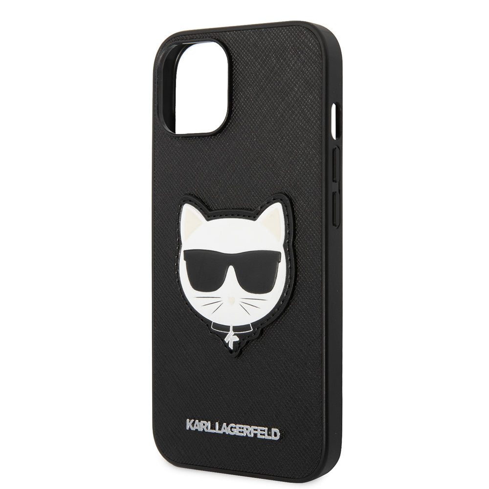 Capa para Apple iPhone 14 Plus, Karl Lagerfeld, Saffiano Choupette's Head, Preta