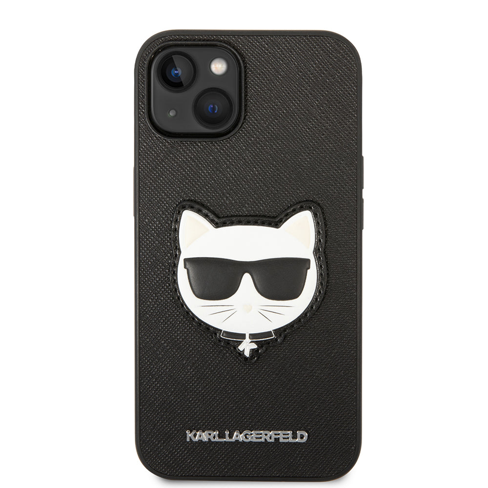 Capa para Apple iPhone 14 Plus, Karl Lagerfeld, Saffiano Choupette's Head, Preta