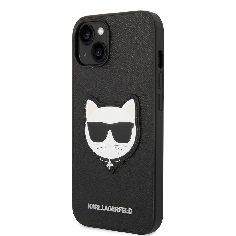 Capa para Apple iPhone 14 Plus, Karl Lagerfeld, Saffiano Choupette's Head, Preta