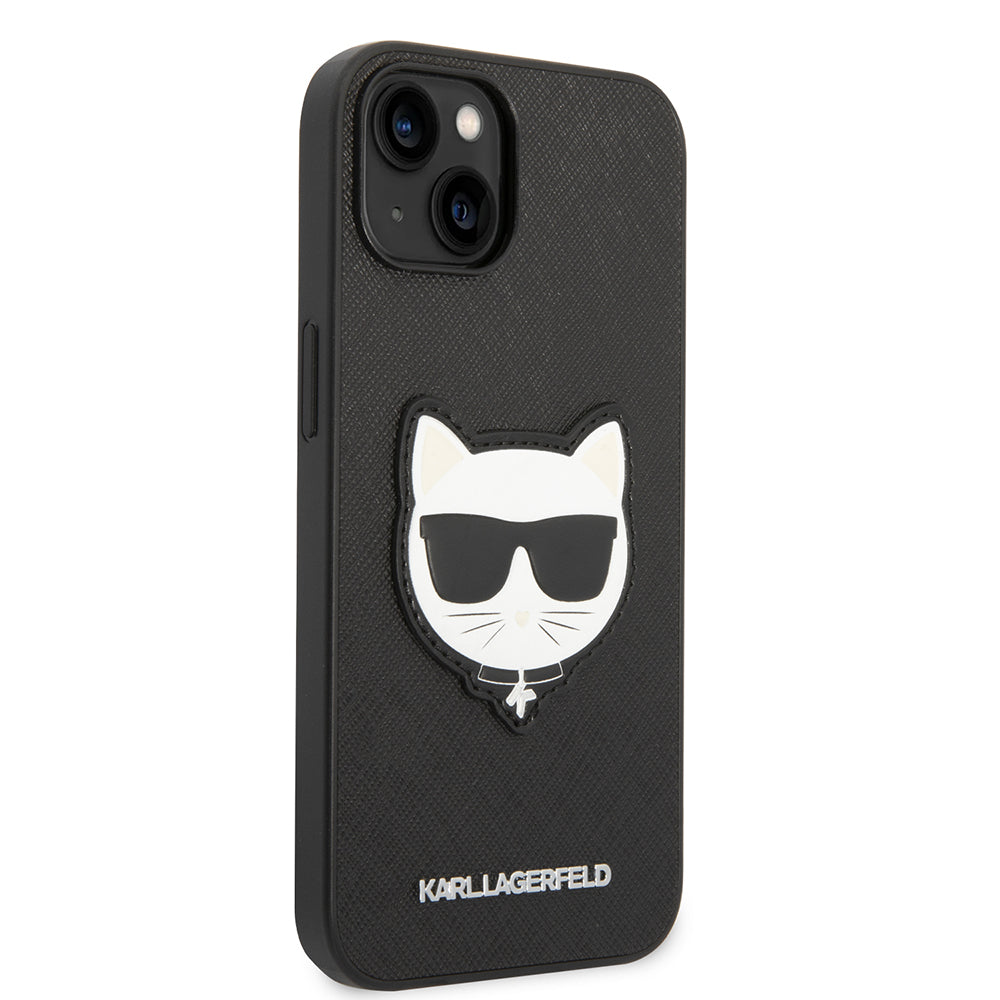 Capa para Apple iPhone 14 Plus, Karl Lagerfeld, Saffiano Choupette's Head, Preta