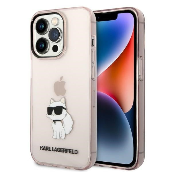 Capa para Apple iPhone 14 Pro, Karl Lagerfeld, Ikonik Choupette, Rosa