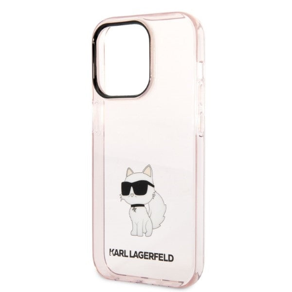 Capa para Apple iPhone 14 Pro, Karl Lagerfeld, Ikonik Choupette, Rosa