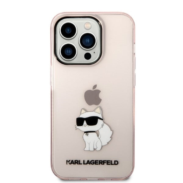 Capa para Apple iPhone 14 Pro, Karl Lagerfeld, Ikonik Choupette, Rosa