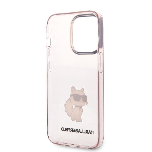 Capa para Apple iPhone 14 Pro, Karl Lagerfeld, Ikonik Choupette, Rosa