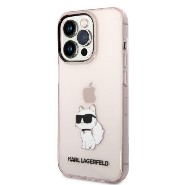 Capa para Apple iPhone 14 Pro, Karl Lagerfeld, Ikonik Choupette, Rosa
