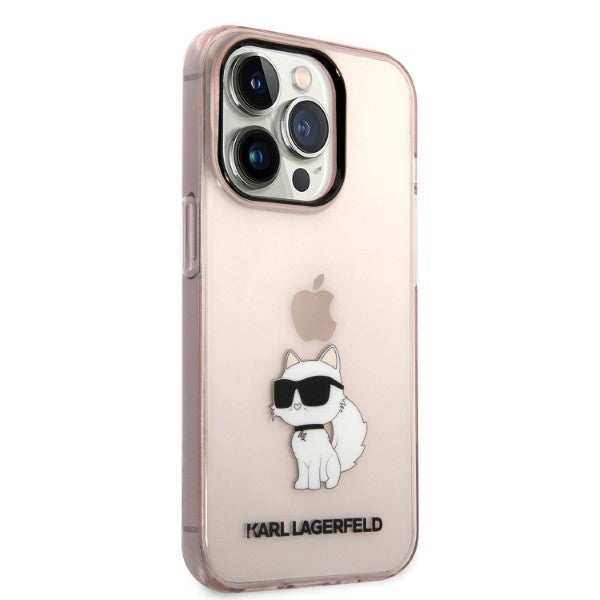 Capa para Apple iPhone 14 Pro, Karl Lagerfeld, Ikonik Choupette, Rosa