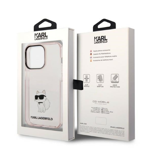 Capa para Apple iPhone 14 Pro, Karl Lagerfeld, Ikonik Choupette, Rosa