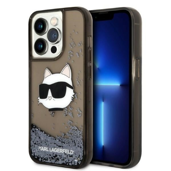 Capa para Apple iPhone 14 Pro Max, Karl Lagerfeld, Glitter Choupette's Head, Preta