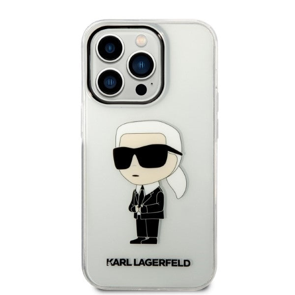 Case for Apple iPhone 14 Pro Max, Karl Lagerfeld, Ikonik Karl, Transparent