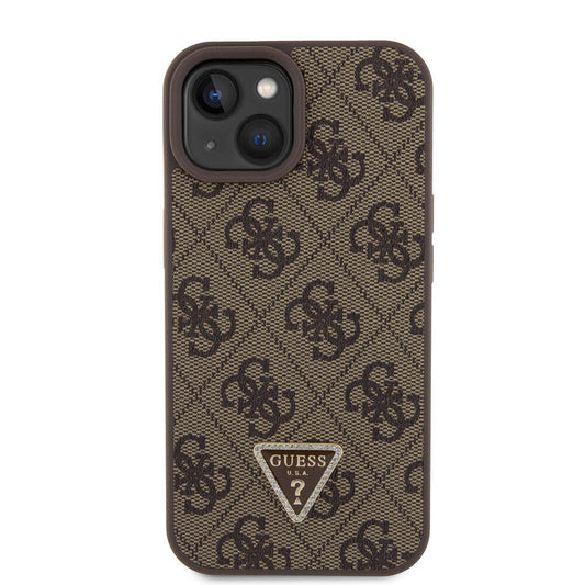 Capa para Apple iPhone 15, Guess, Crossbody 4G Metal Logo, Castanho
