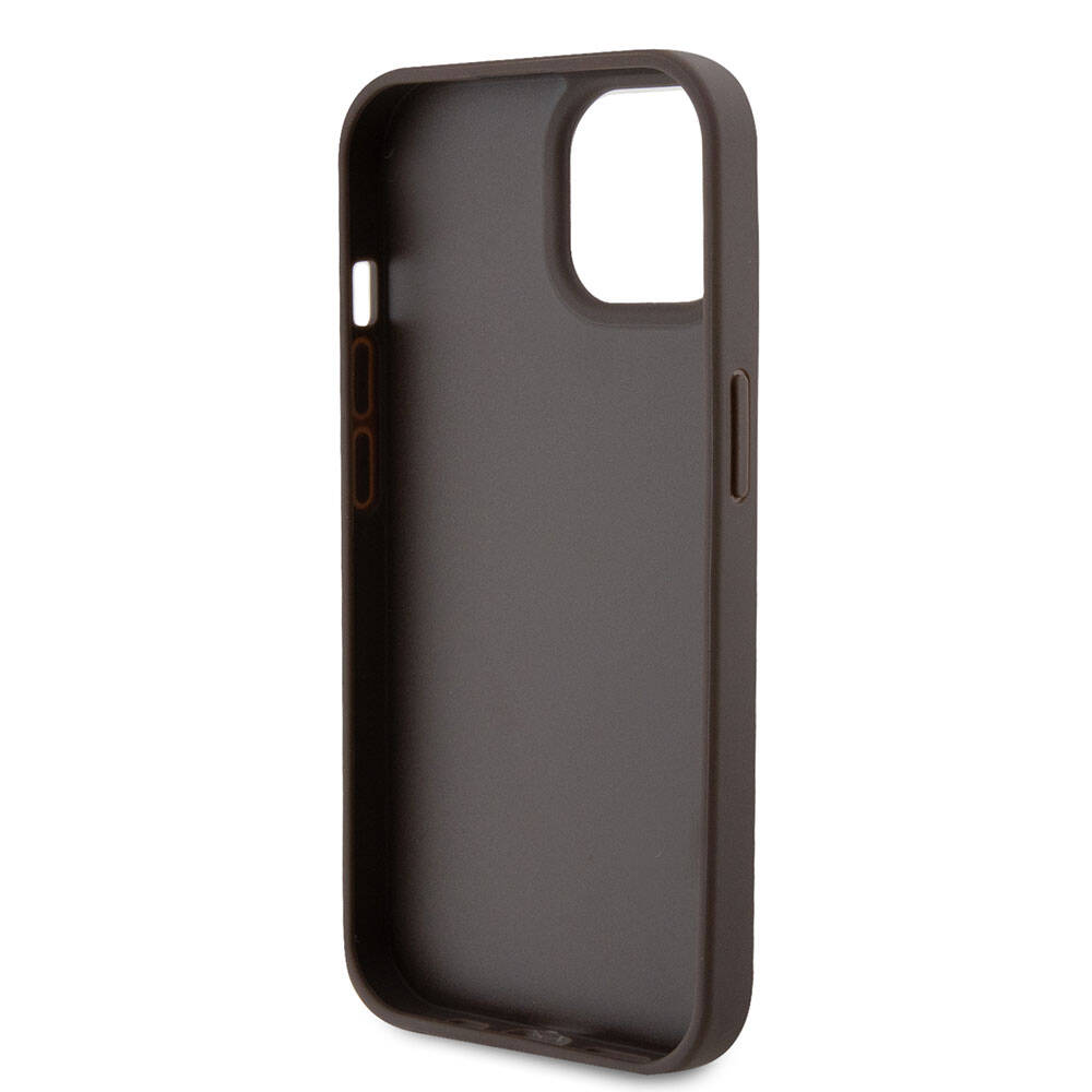 Capa para Apple iPhone 15, Guess, Crossbody 4G Metal Logo, Castanho