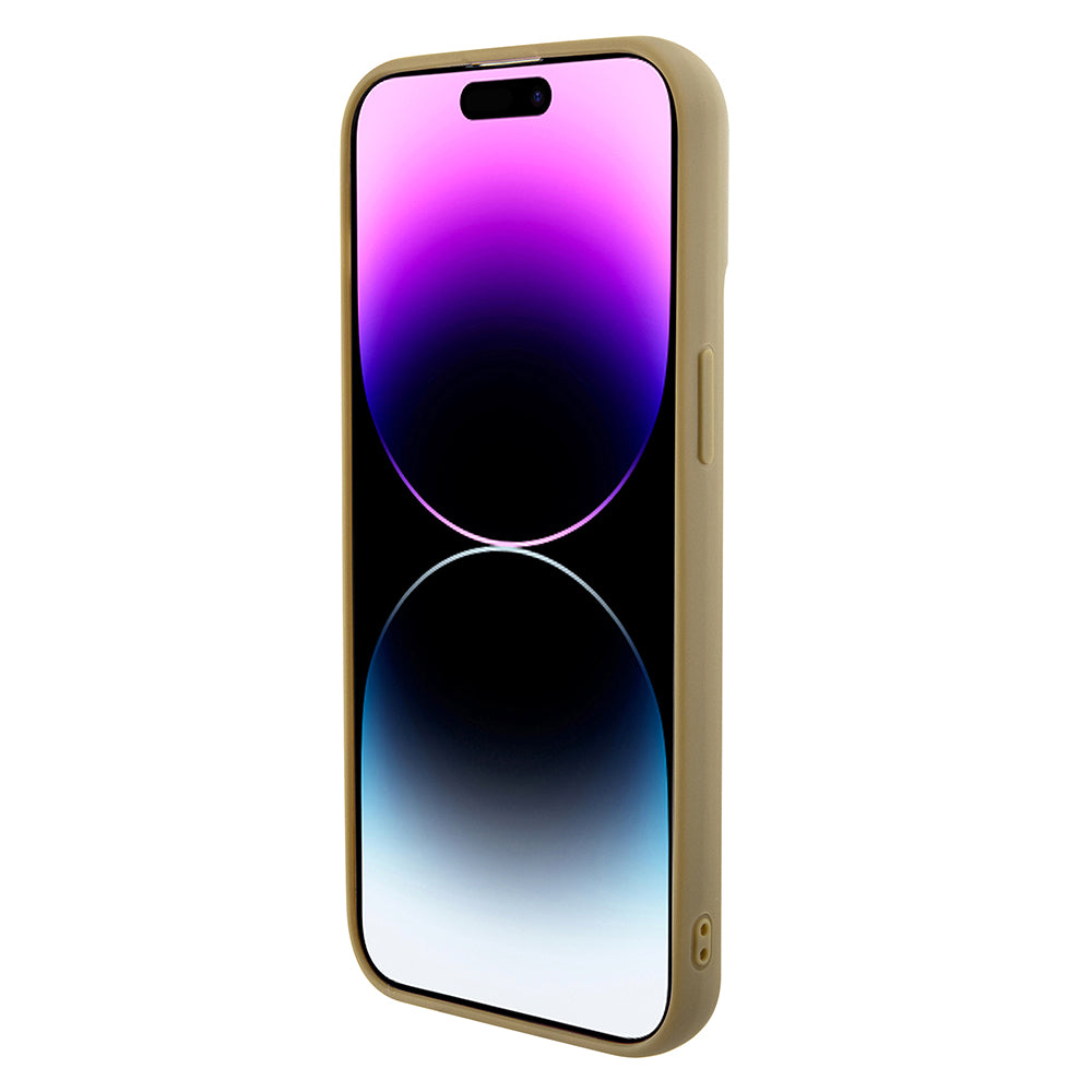 Capa para Apple iPhone 15, Guess, Disco Metal Script, Dourada