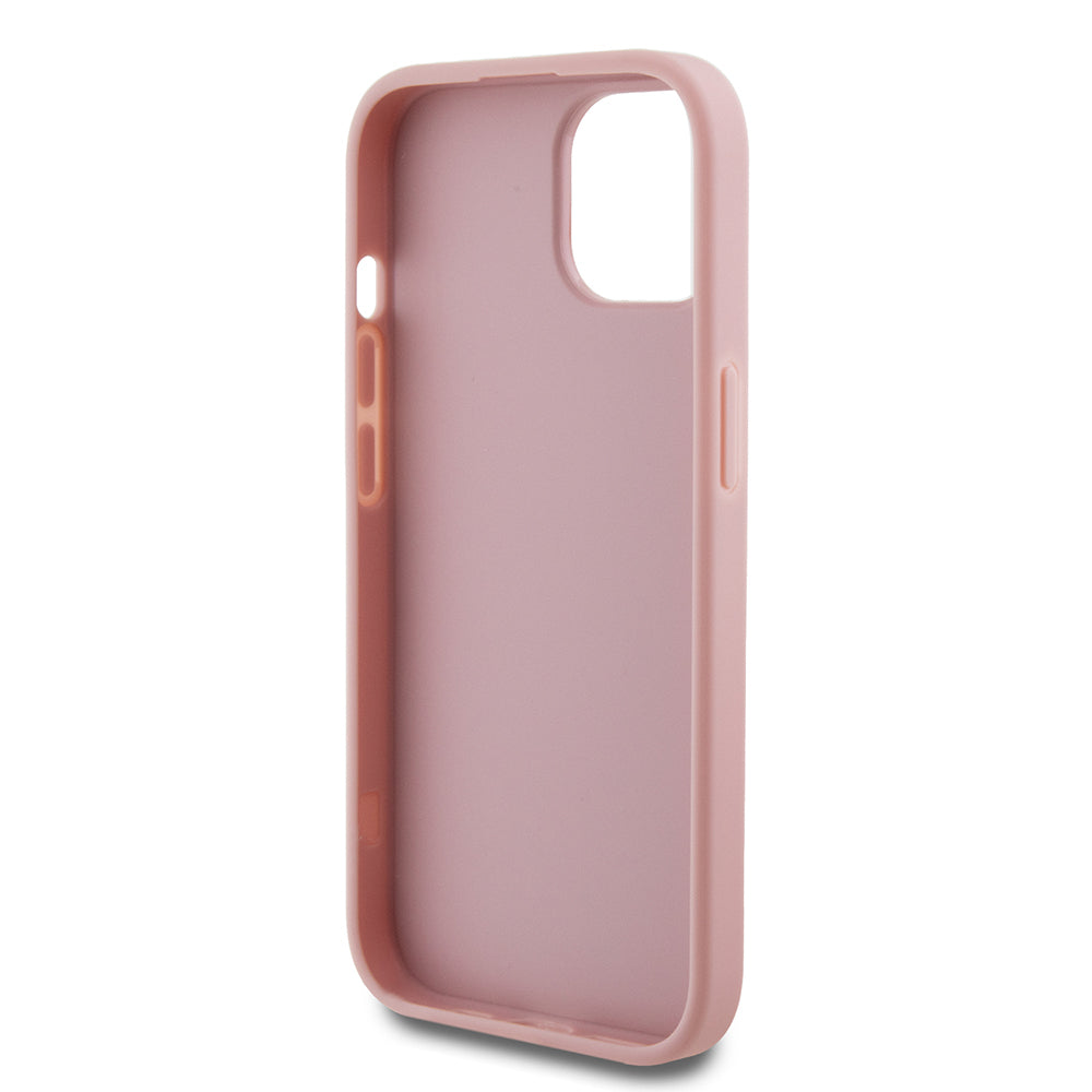 Capa para Apple iPhone 15, Guess, Glitter Big 4G Script, Rosa