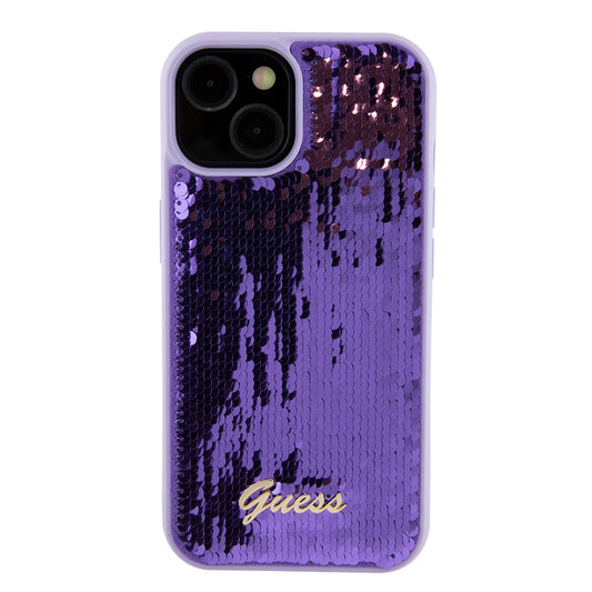 Capa para Apple iPhone 15, Guess, Sequin Script Metal, Roxo
