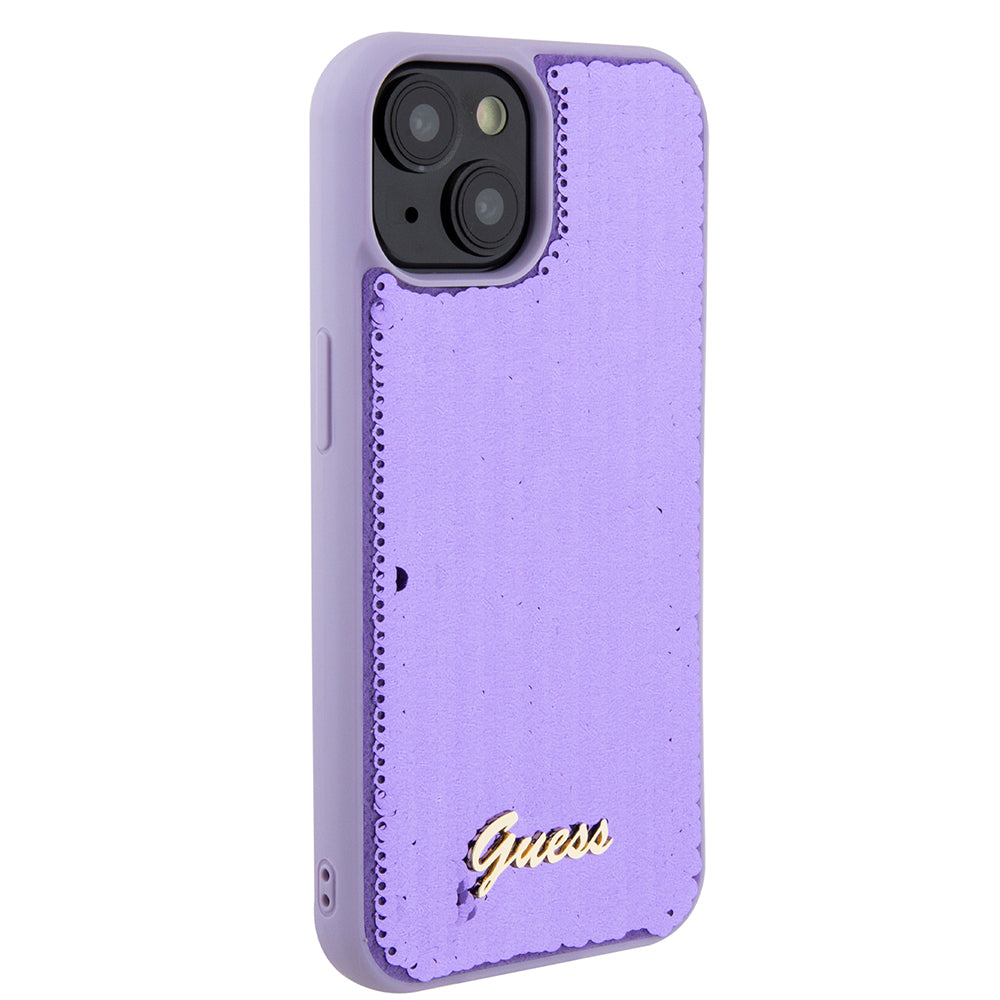 Capa para Apple iPhone 15, Guess, Sequin Script Metal, Roxo