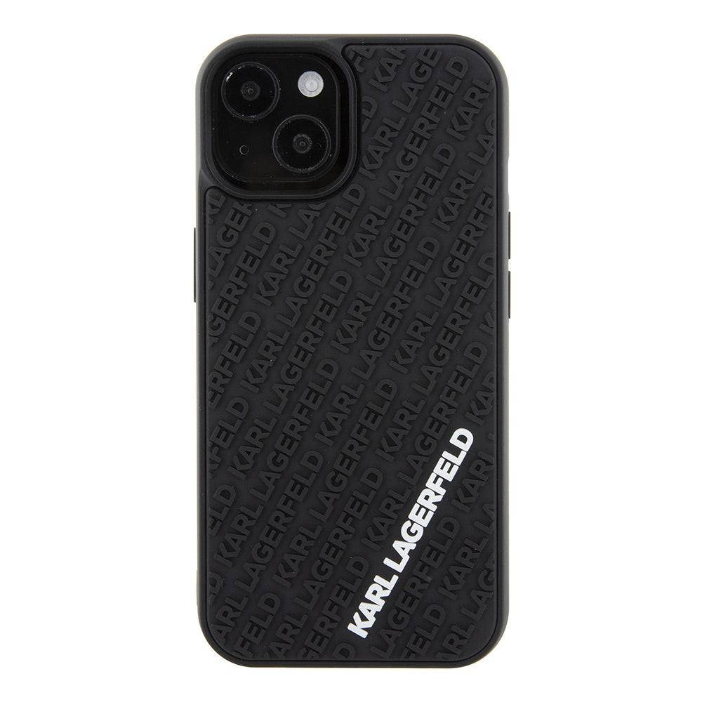 Capa para Apple iPhone 15, Karl Lagerfeld, 3D Rubber Multi Logo, Preta