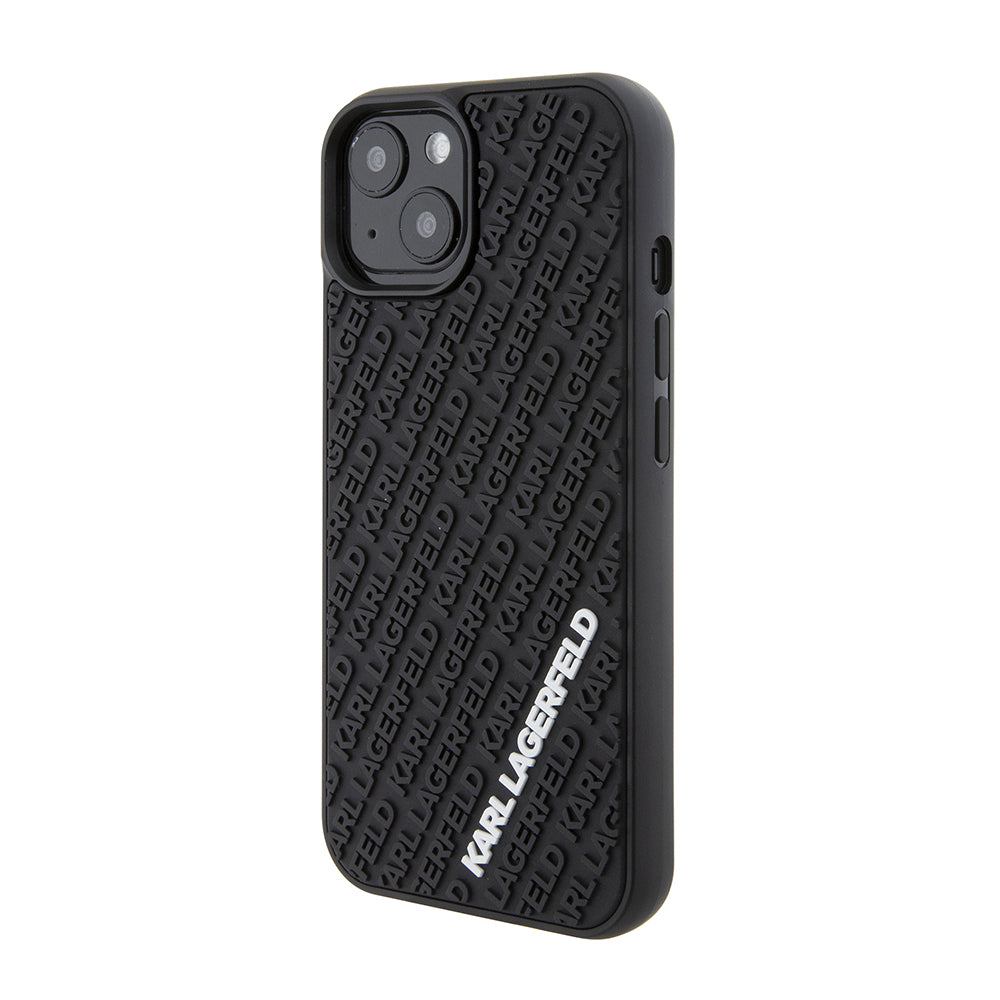 Capa para Apple iPhone 15, Karl Lagerfeld, 3D Rubber Multi Logo, Preta