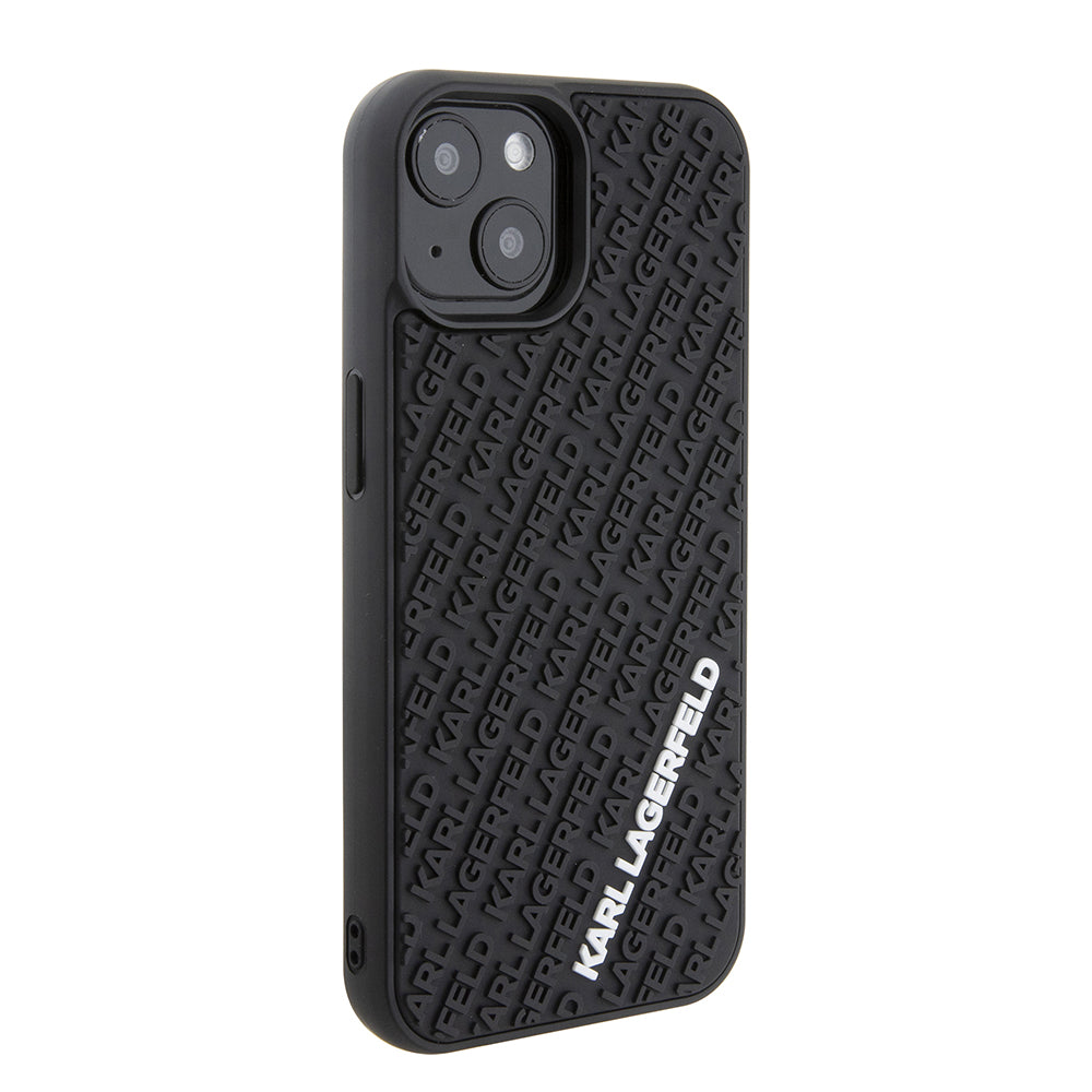 Capa para Apple iPhone 15, Karl Lagerfeld, 3D Rubber Multi Logo, Preta