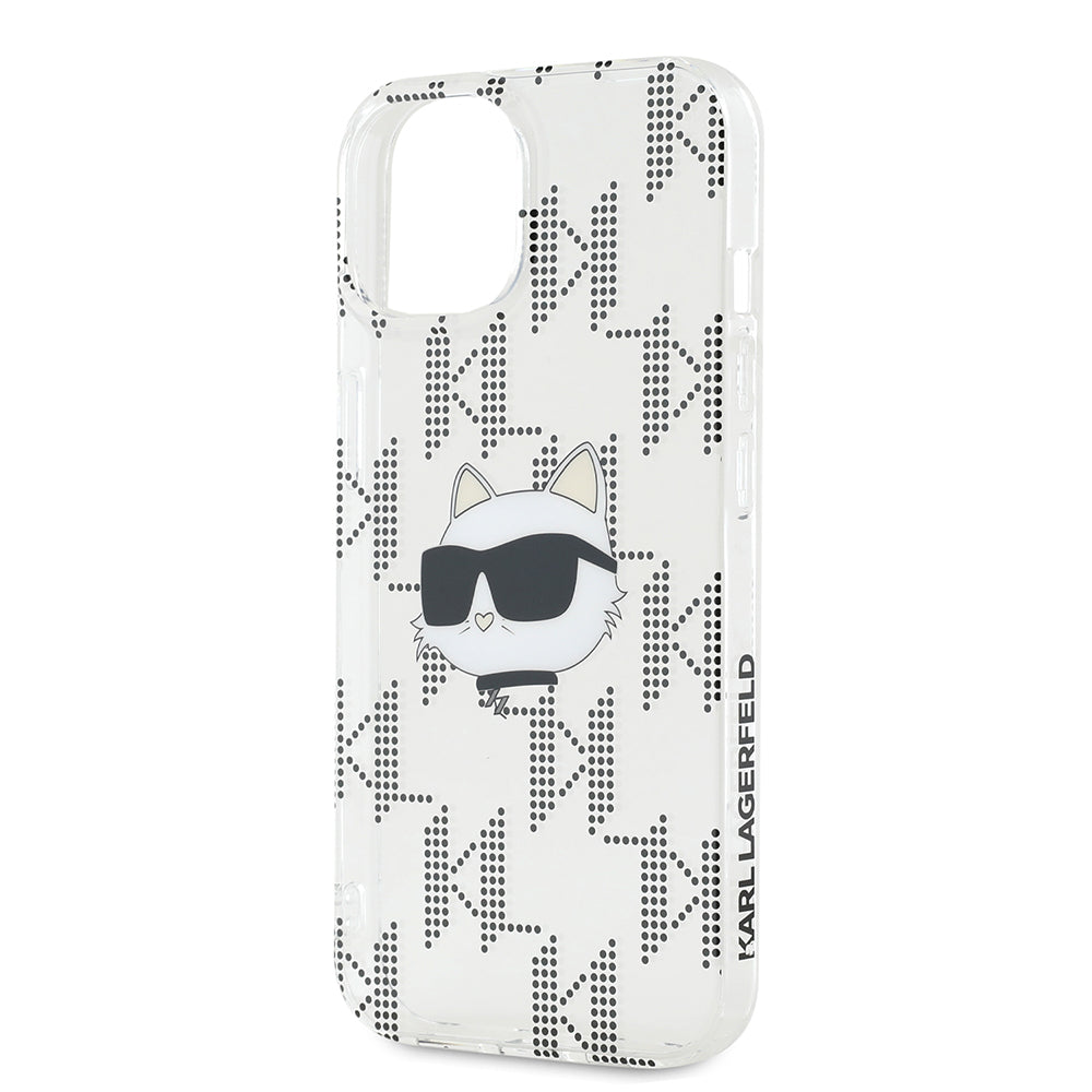 Capa para Apple iPhone 15, Karl Lagerfeld, IML Electroplated Choupette Head, Transparente