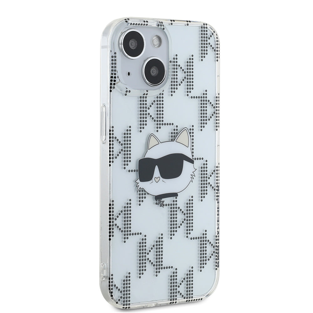 Capa para Apple iPhone 15, Karl Lagerfeld, IML Electroplated Choupette Head, Transparente