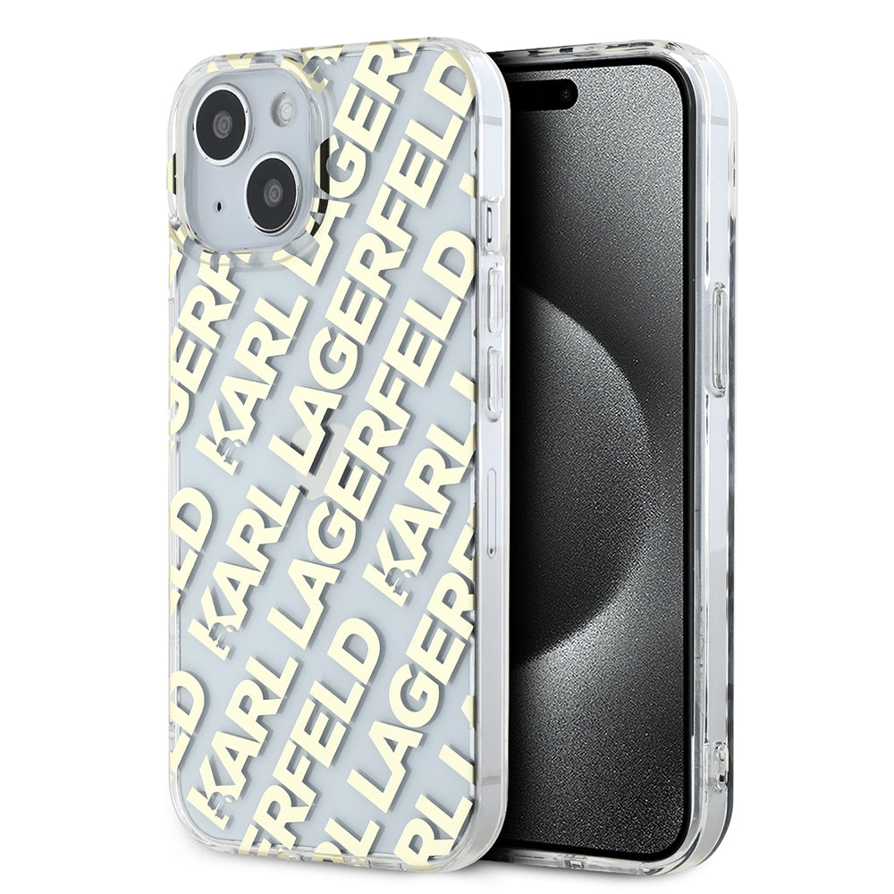 Capa para Apple iPhone 15, Karl Lagerfeld, IML Luxury Gold Fullover Logo, Dourada