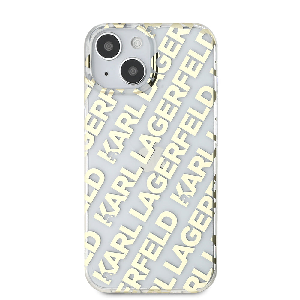 Capa para Apple iPhone 15, Karl Lagerfeld, IML Luxury Gold Fullover Logo, Dourada