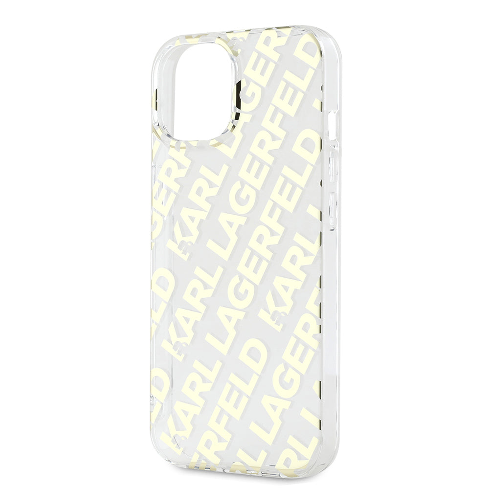 Capa para Apple iPhone 15, Karl Lagerfeld, IML Luxury Gold Fullover Logo, Dourada