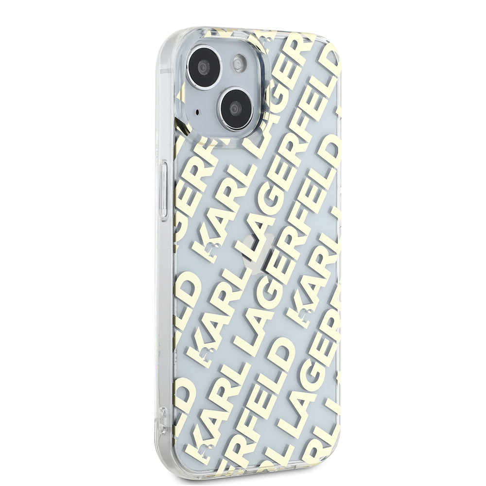 Capa para Apple iPhone 15, Karl Lagerfeld, IML Luxury Gold Fullover Logo, Dourada