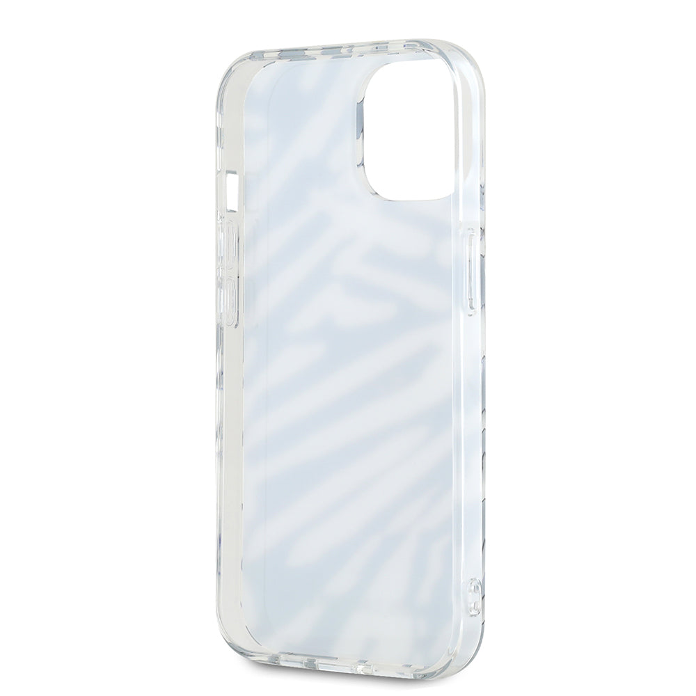 Capa para Apple iPhone 15, Karl Lagerfeld, Padrão Zebra de Luxo IML com Alça, Preta