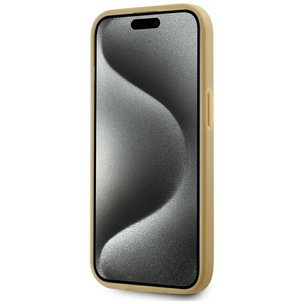 Capa para Apple iPhone 15, Karl Lagerfeld, Metal Signature, Dourada