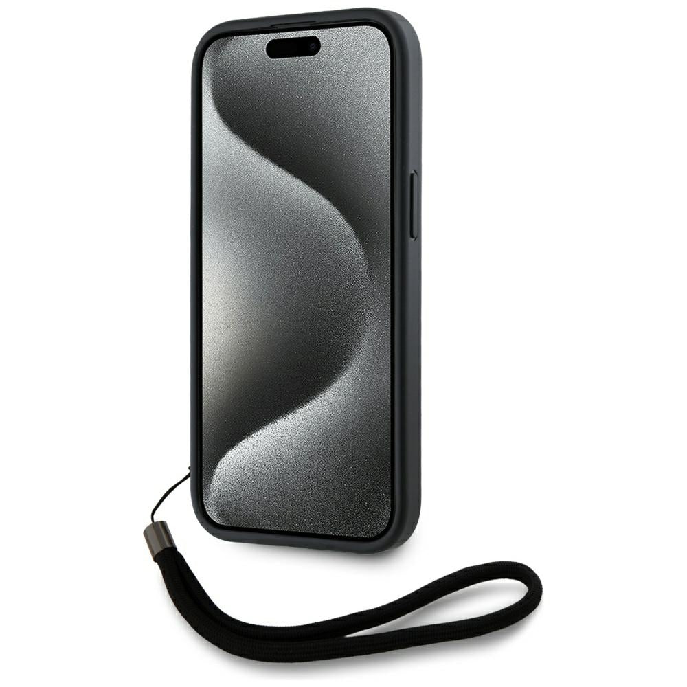 Capa para Apple iPhone 15, Karl Lagerfeld, Saffiano Athleisure Stripes com Alça, Rosie