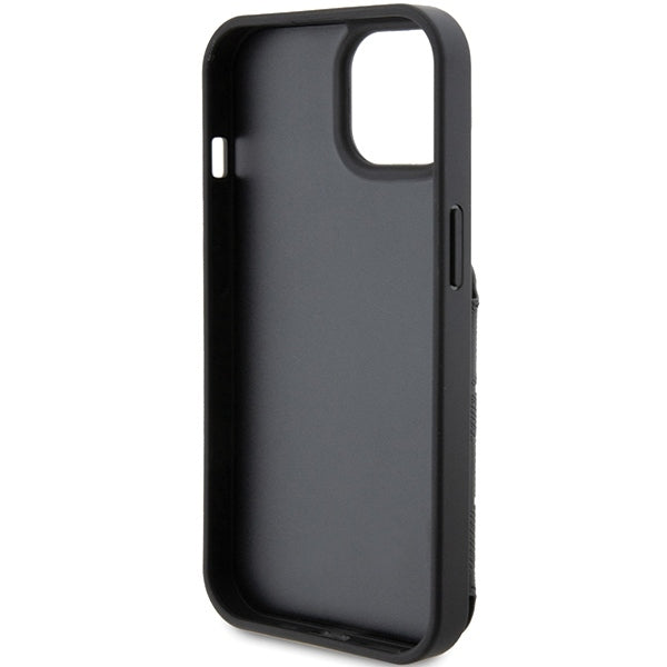 Capa para Apple iPhone 15, Karl Lagerfeld, Saffiano Cardslots and Stand Monogram Choupette, Preta