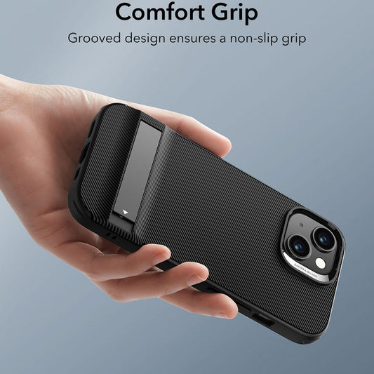 Capa para Apple iPhone 15 Plus, ESR, Air Shield Boost Kickstand, Preta