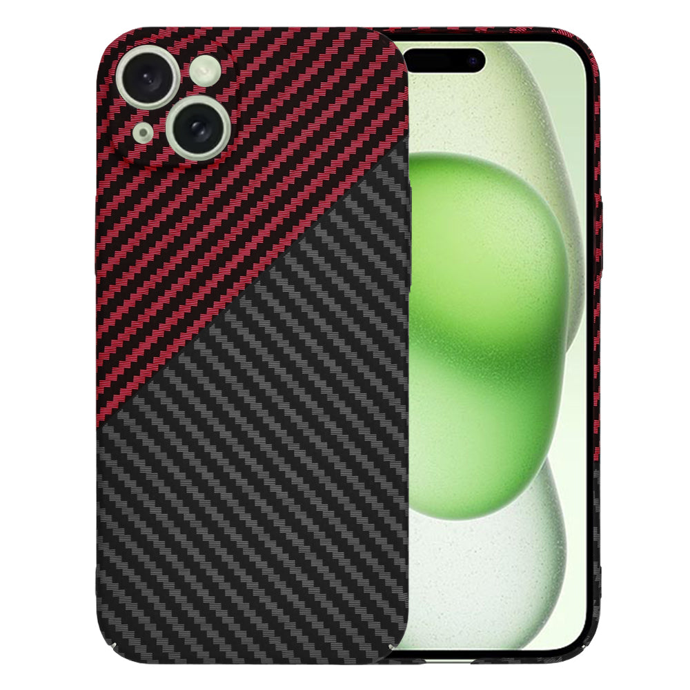 Capa para Apple iPhone 15 Plus, Techsuit, Carbonite FiberShell, Preto Vermelho
