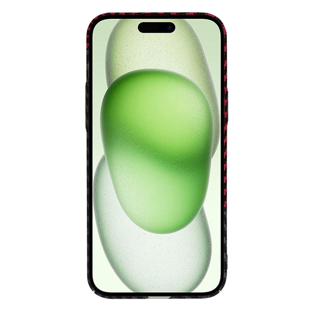 Capa para Apple iPhone 15 Plus, Techsuit, Carbonite FiberShell, Preto Vermelho