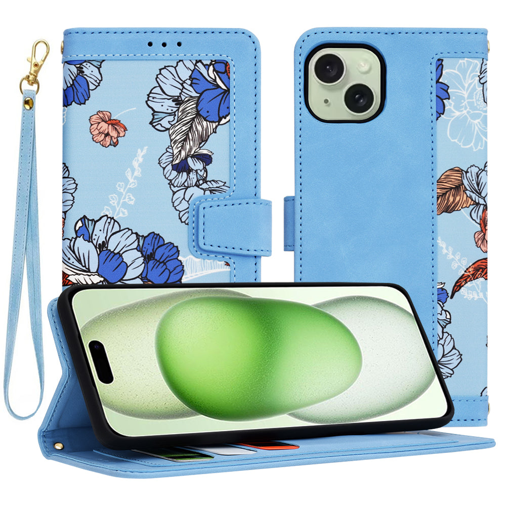 Capa para Apple iPhone 15 Plus, Techsuit, FlipCraft, Azul