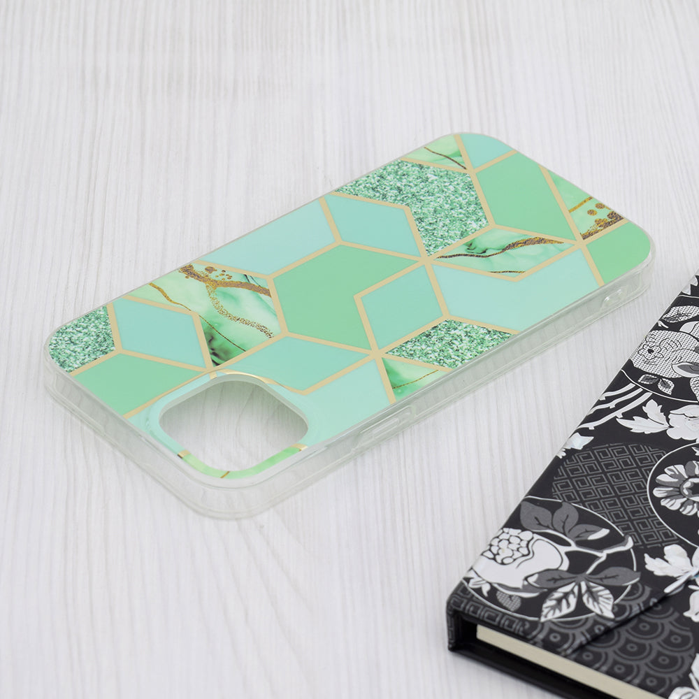 Capa para Apple iPhone 15 Plus, Techsuit, Marble, Verde