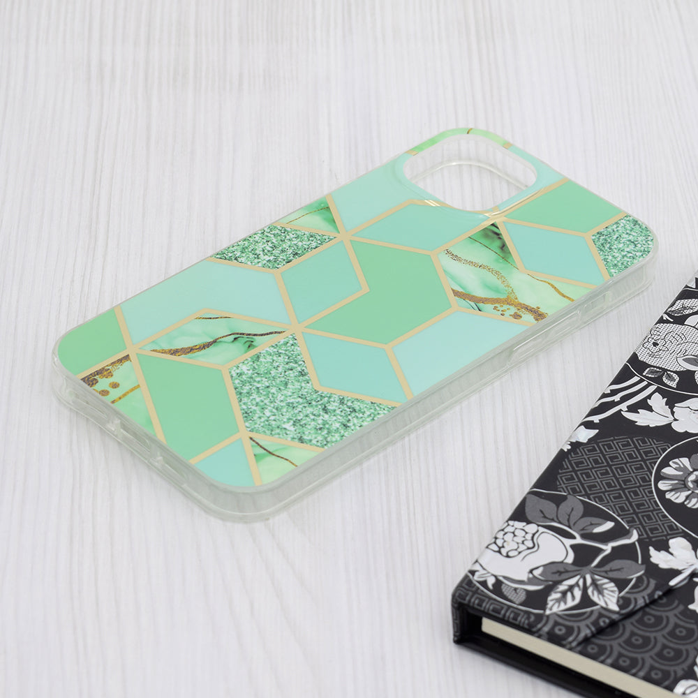 Capa para Apple iPhone 15 Plus, Techsuit, Marble, Verde