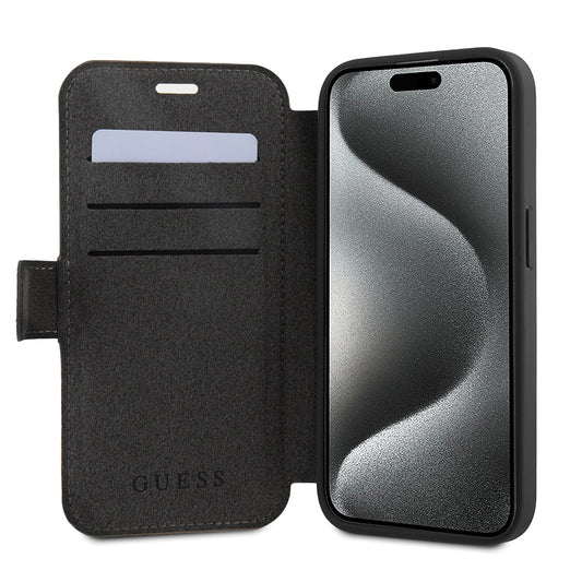 Capa para Apple iPhone 15 Pro, Guess, 4G Book, Cinzento