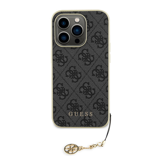 Capa para Apple iPhone 15 Pro, Guess, 4G Charm, Cinza